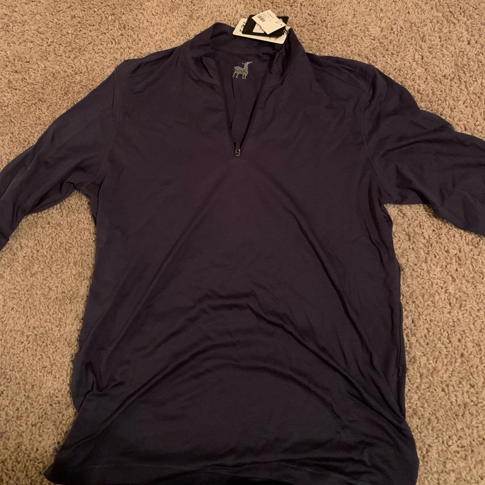 Aqua cotton Raffi 1/4 Zip pullover